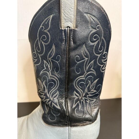 Justin Western 5040 Rare Navy Blue Grey Pointed Toe Men’s - Sz 10 1/2 - Picture 6 of 15